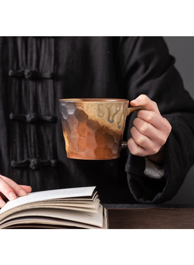 Clink Japanese Retro Mug Simple And Creative Coarse Pottery Coffee Cup Brown - Image 3